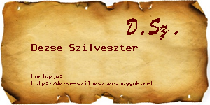 Dezse Szilveszter névjegykártya