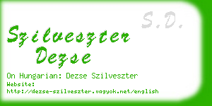 szilveszter dezse business card